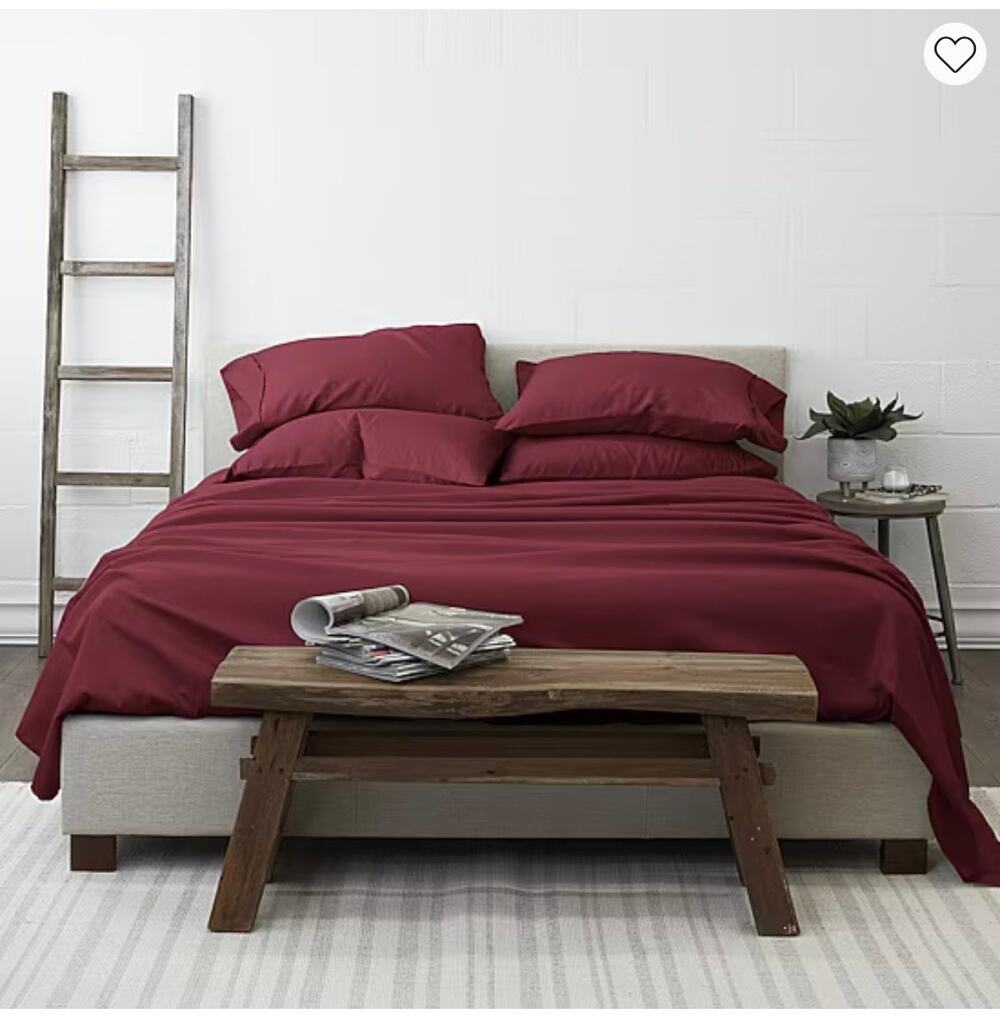 NEW! Casual Comfort iEnjoy King 6PC Premium Sheet Set Burgundy